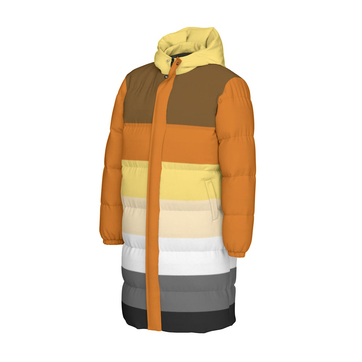 Bear Pride Flag All-Over Print Unisex Long Down Jacket
