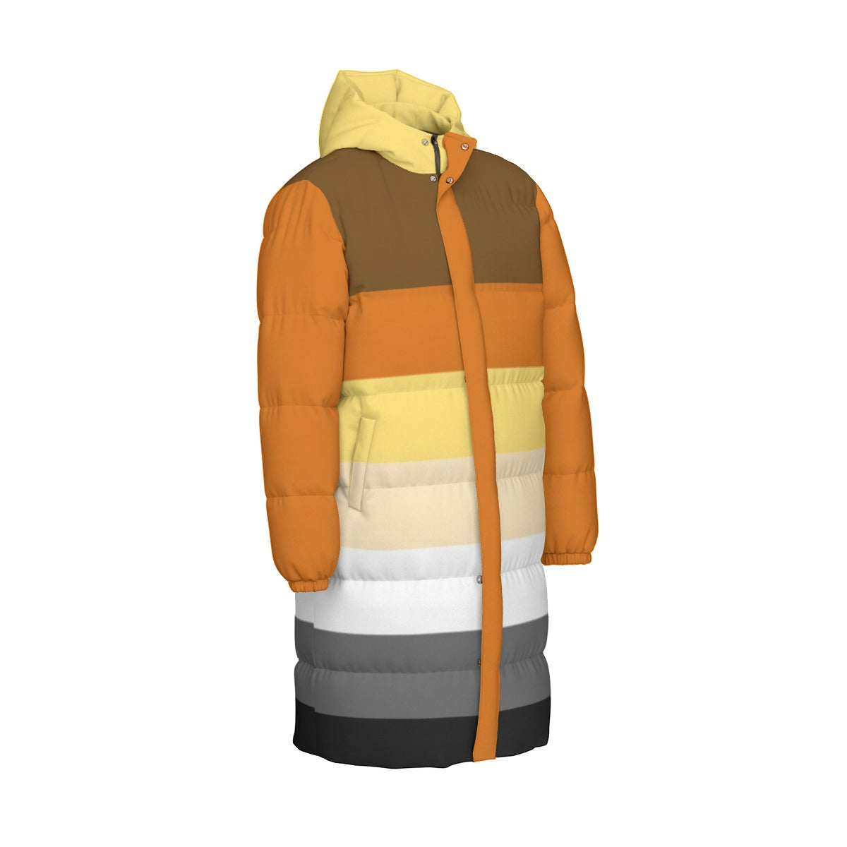 Bear Pride Flag All-Over Print Unisex Long Down Jacket