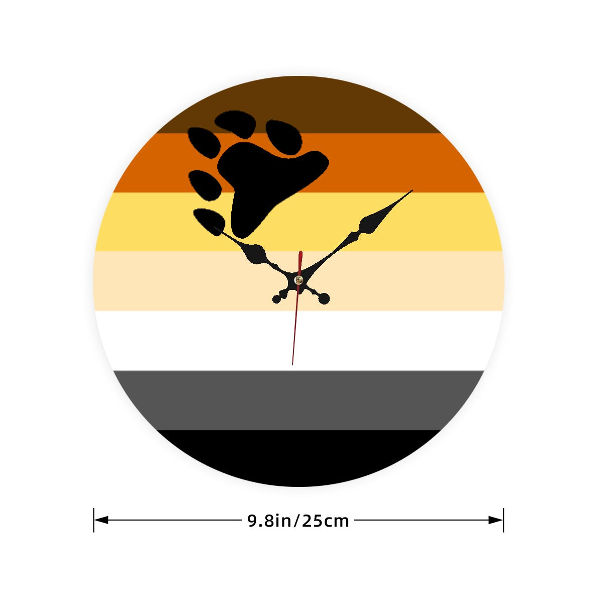 Bear Pride Flag Wooden Wall Clock