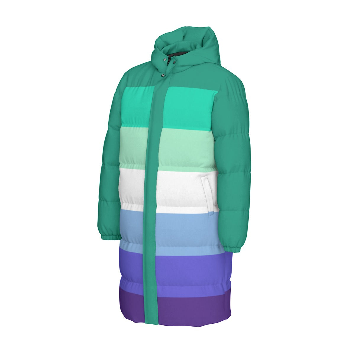 MLM Pride Flag All-Over Print All Genders Long Down Jacket