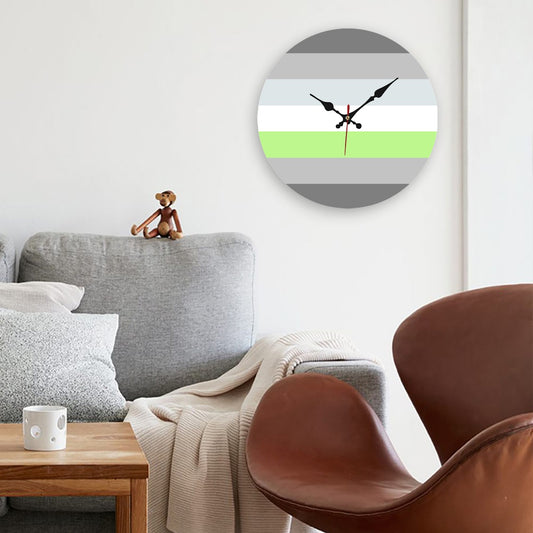 Demiagender Pride Flag Wooden Wall Clock