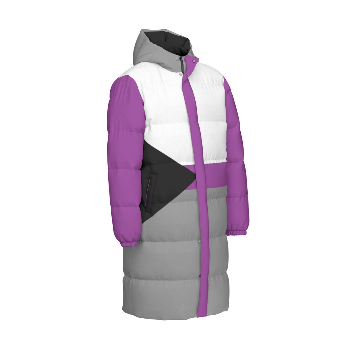 Demisexual Pride Flag All-Over Print All Genders Long Down Jacket