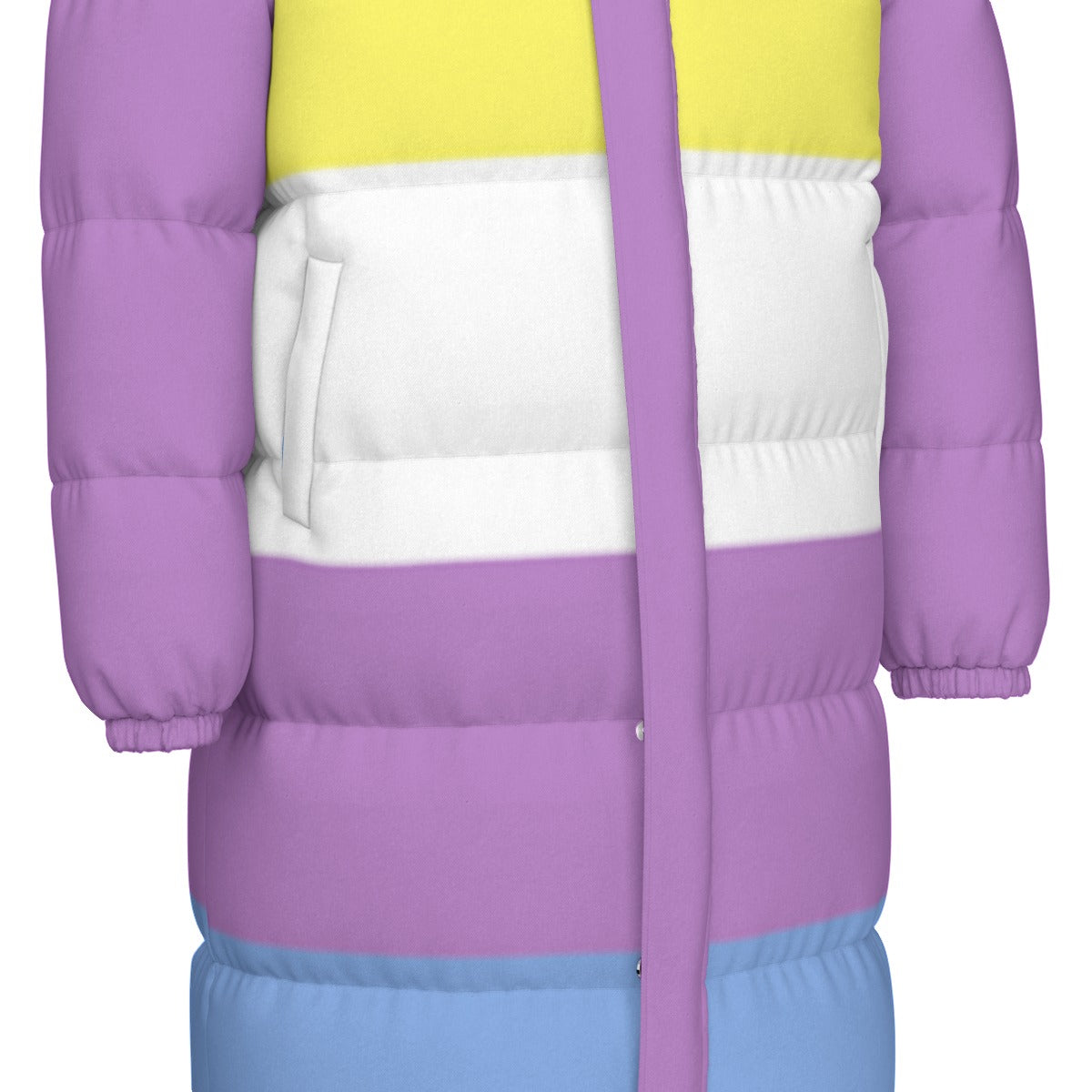 Bigender Pride Flag All-Over Print Unisex Long Down Jacket