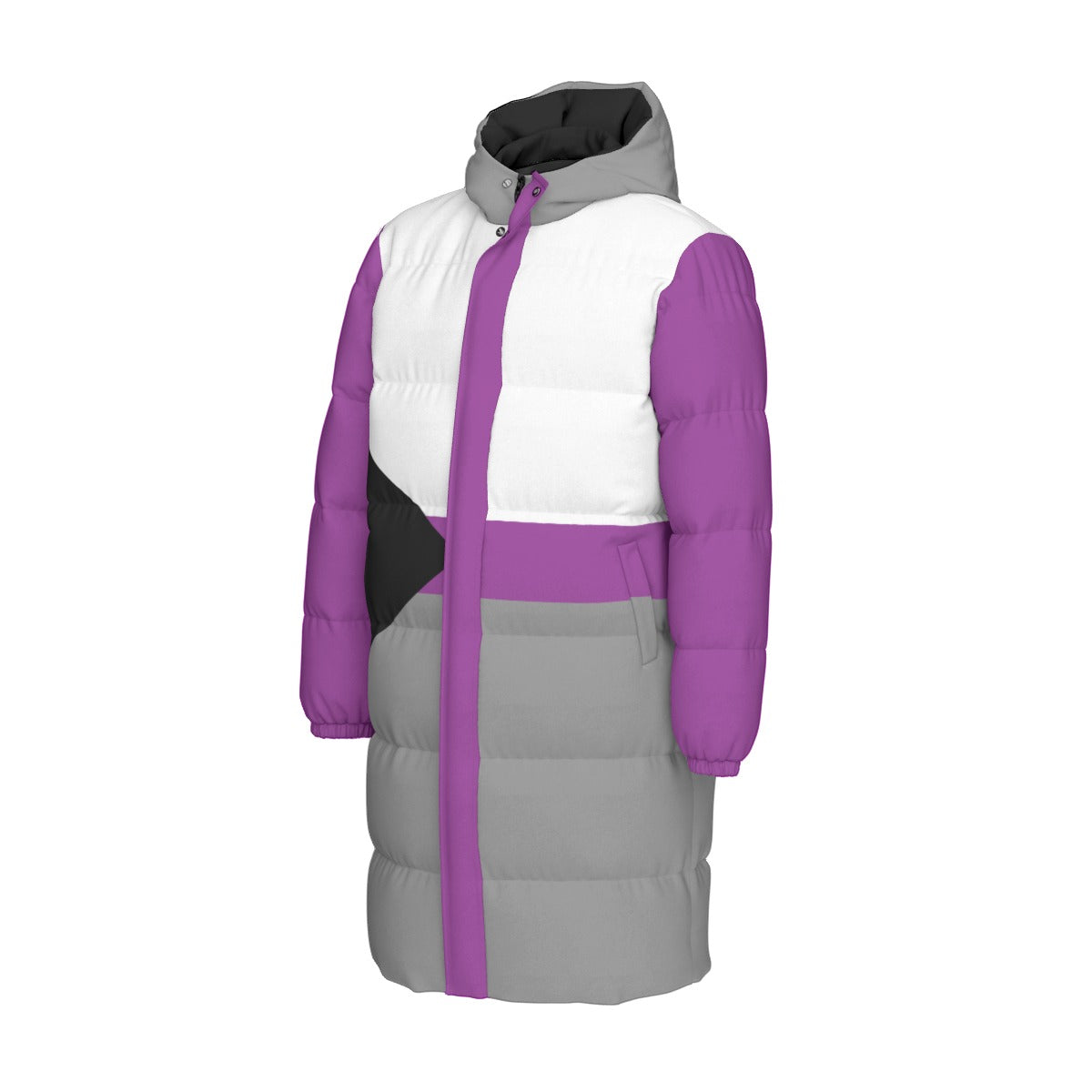 Demisexual Pride Flag All-Over Print All Genders Long Down Jacket