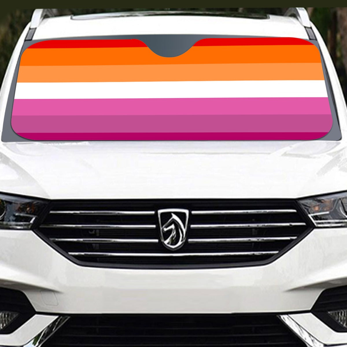 Lesbian Pride Flag Windshield Sunshade | 145 cm (57.1)