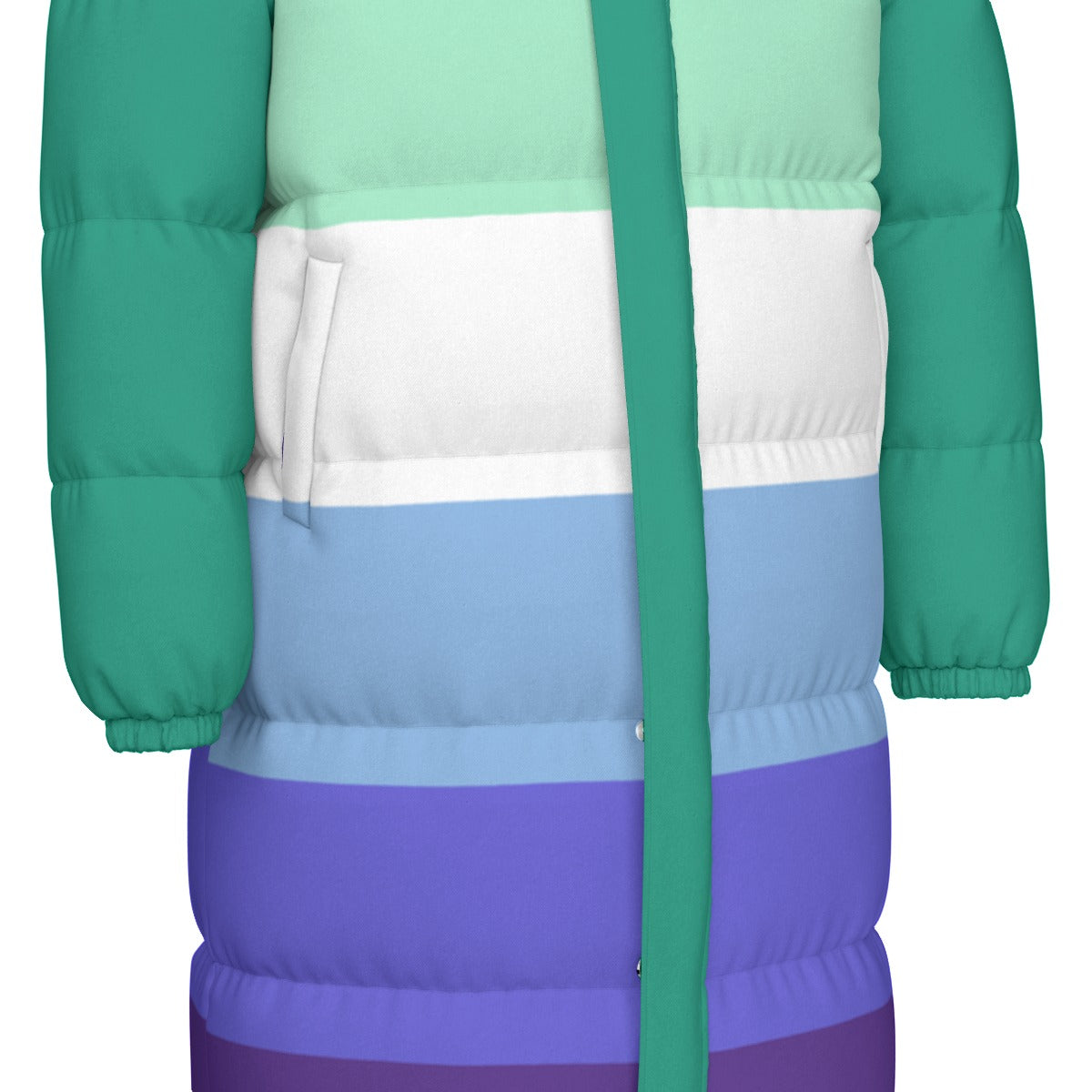 MLM Pride Flag All-Over Print All Genders Long Down Jacket