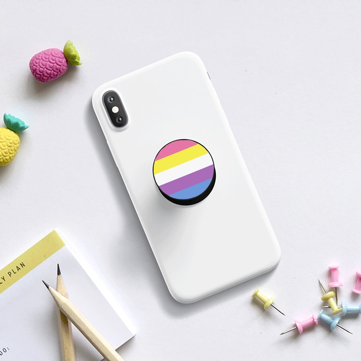 Bigender Pride Flag Airbag Mobile Phone Holder
