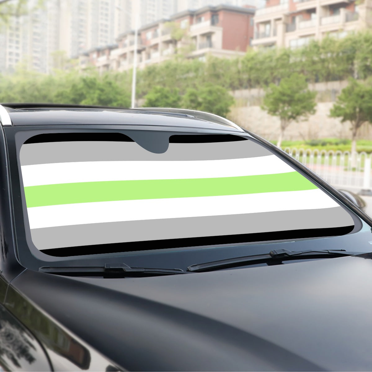 Agender Pride Flag Windshield Sunshade | 145cm(57.1”)