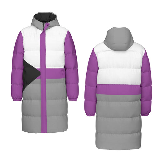 Demisexual Pride Flag All-Over Print All Genders Long Down Jacket