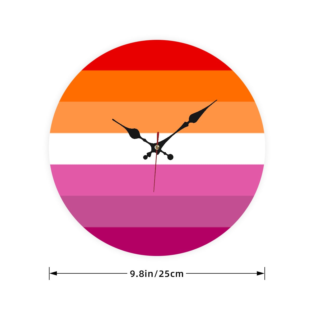 Lesbian Pride Flag Wooden Wall Clock