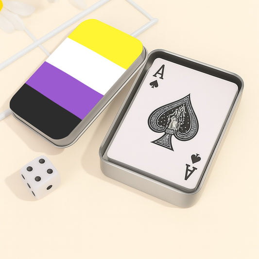 Non-Binary Pride Flag Playing Cards with Tin Case
