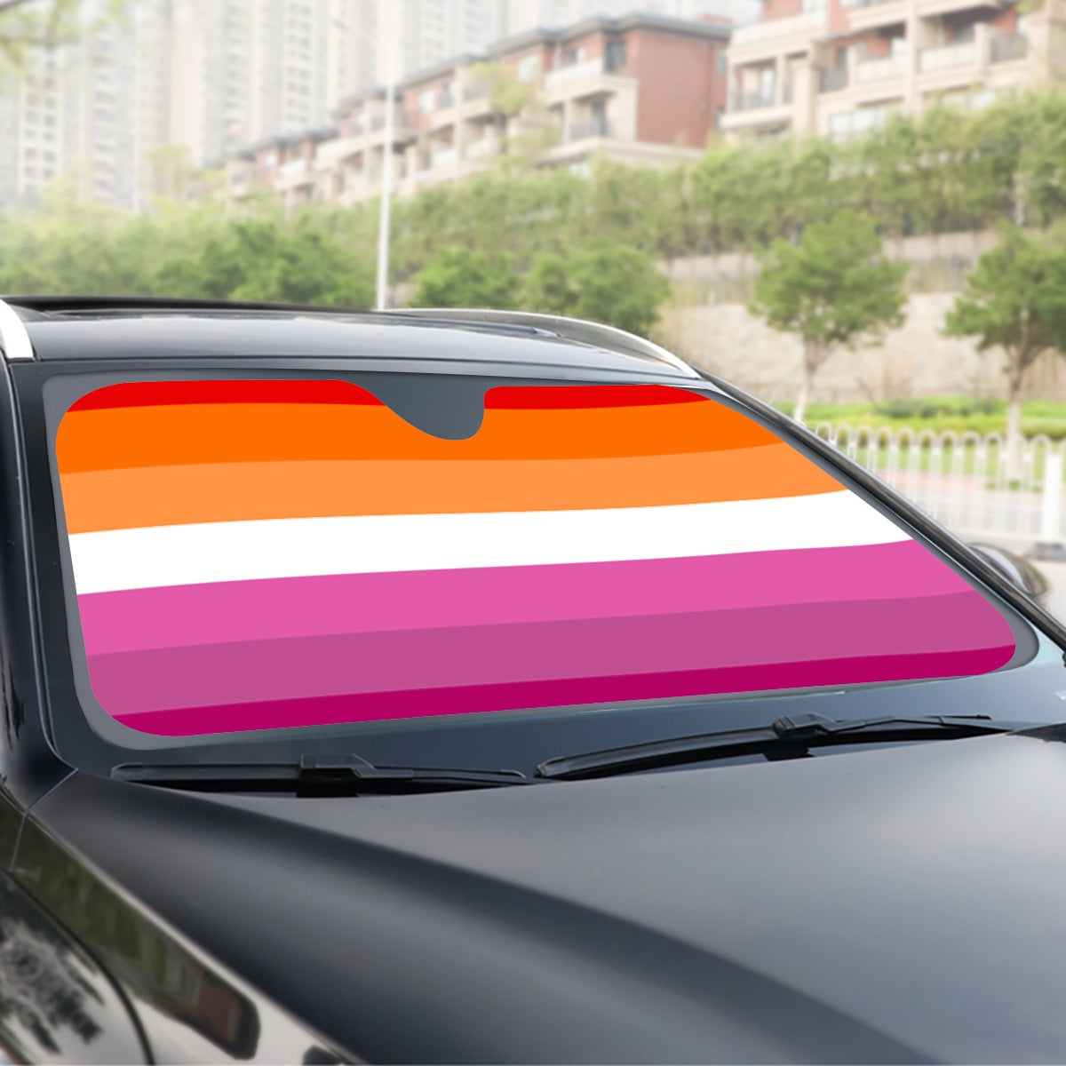 Lesbian Pride Flag Windshield Sunshade | 145 cm (57.1)