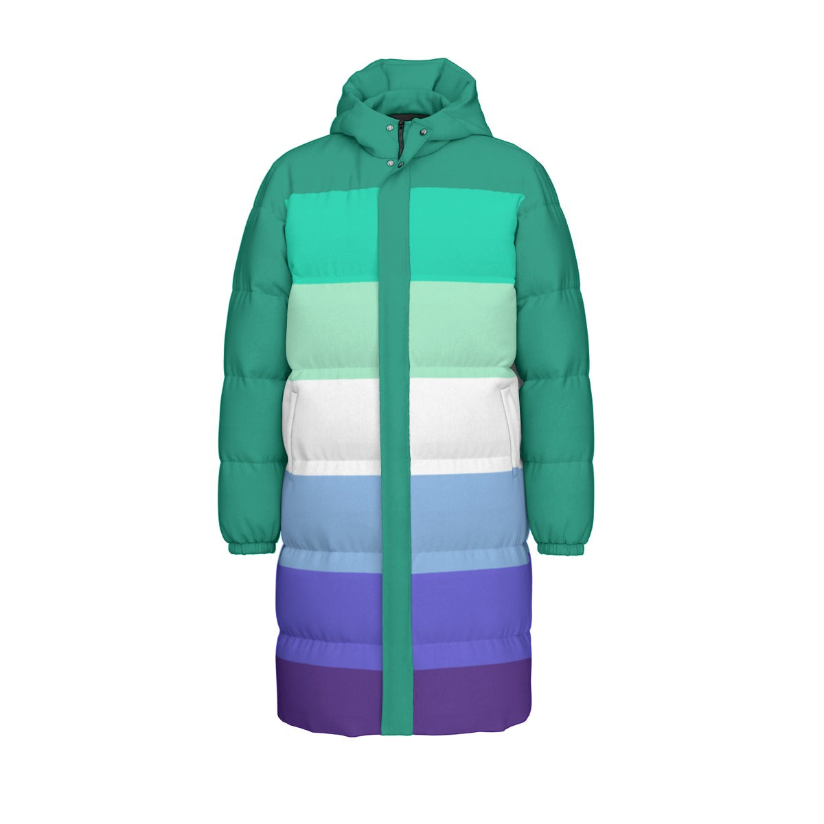 MLM Pride Flag All-Over Print All Genders Long Down Jacket
