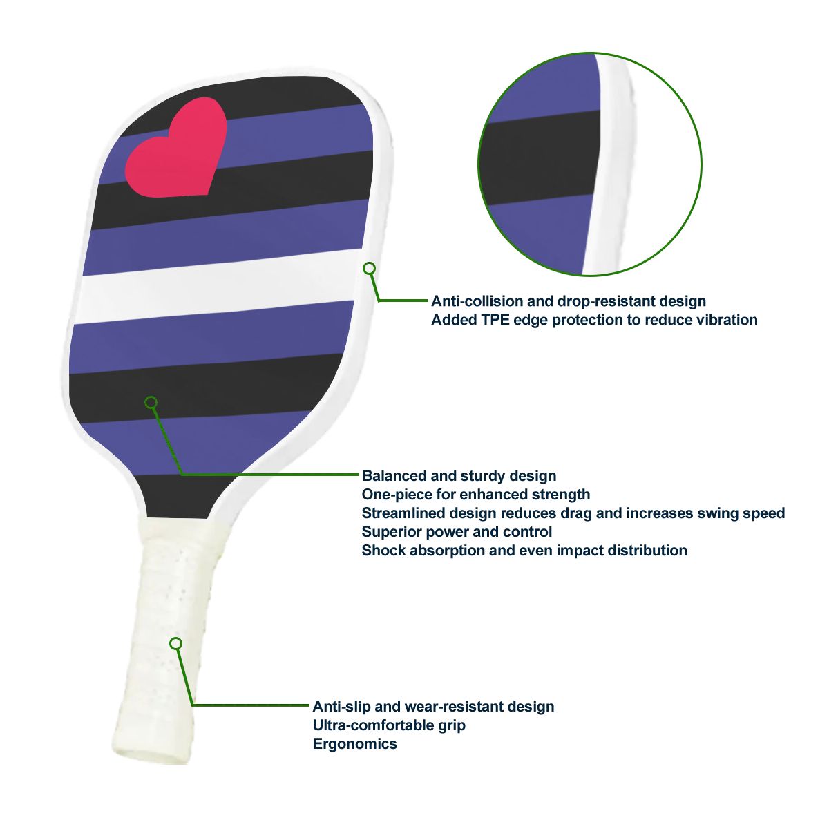 Leather Pride Flag Pickleball Paddle