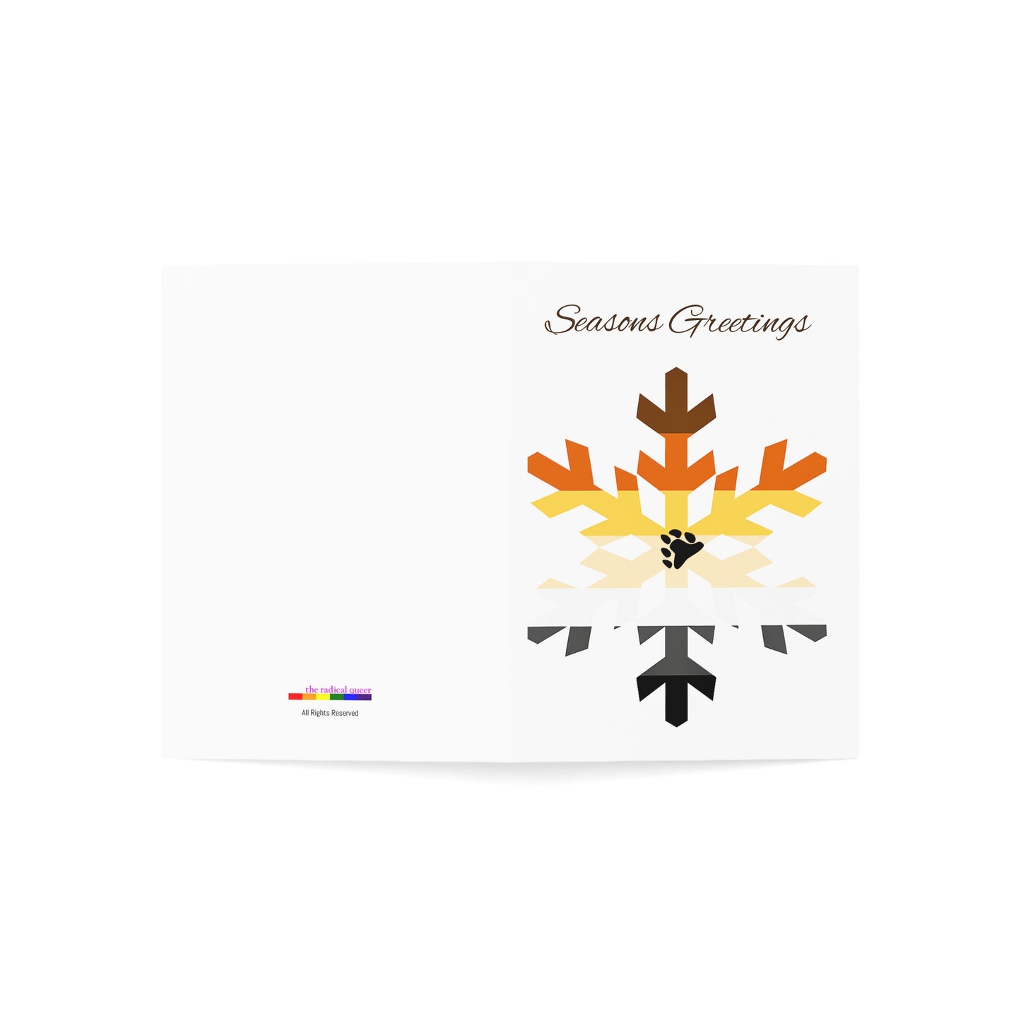 Bear Pride Flag Snowflake Greeting Cards