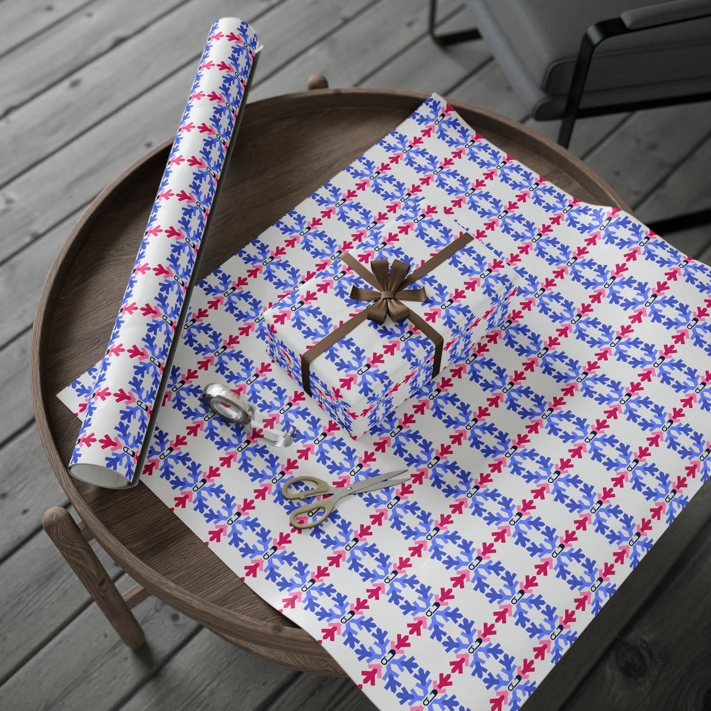 ABDL Pride Flag Snowflake Wrapping Paper - Multiple Sizes/Finishes