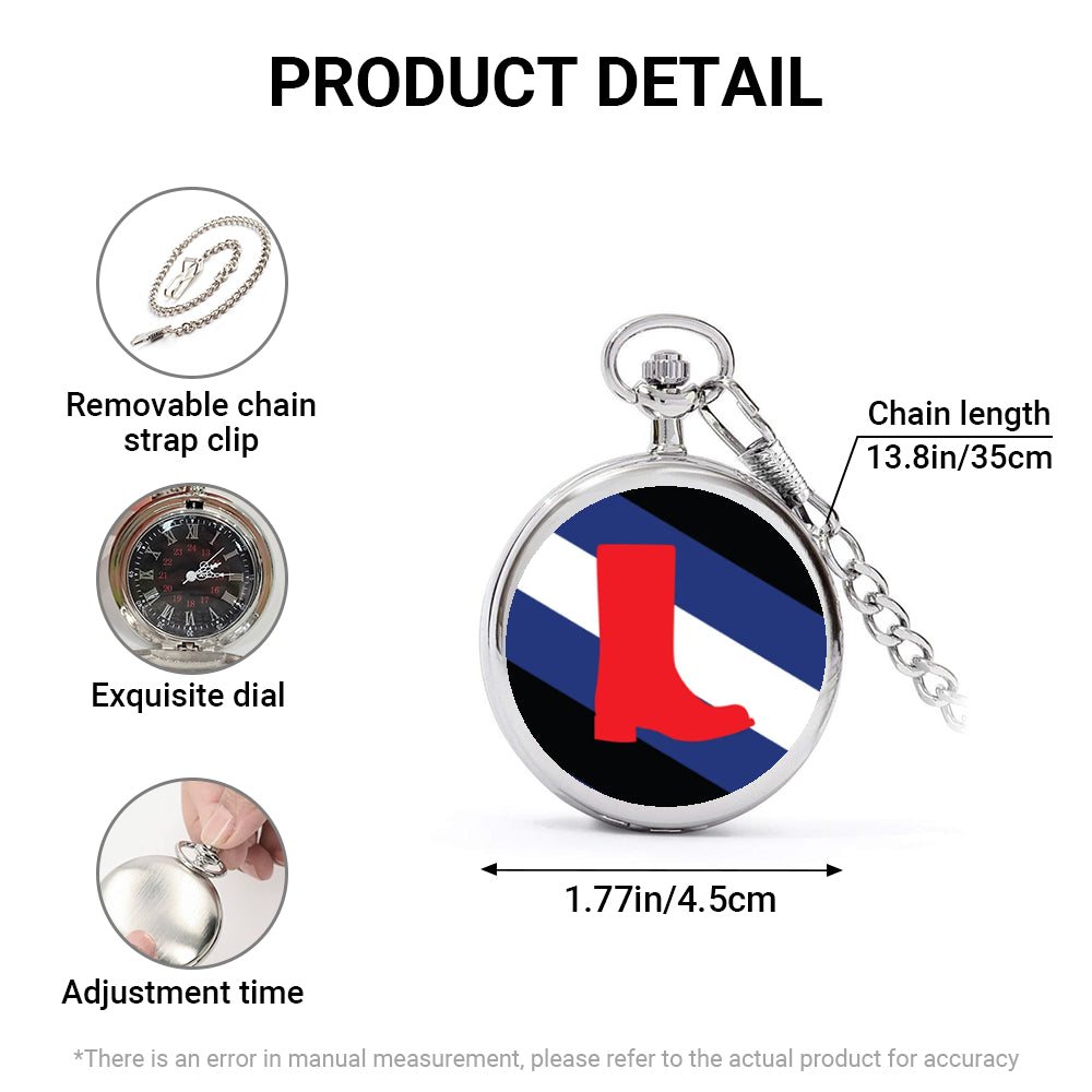 Boot Fetish Pride Flag Round Pocket Watch