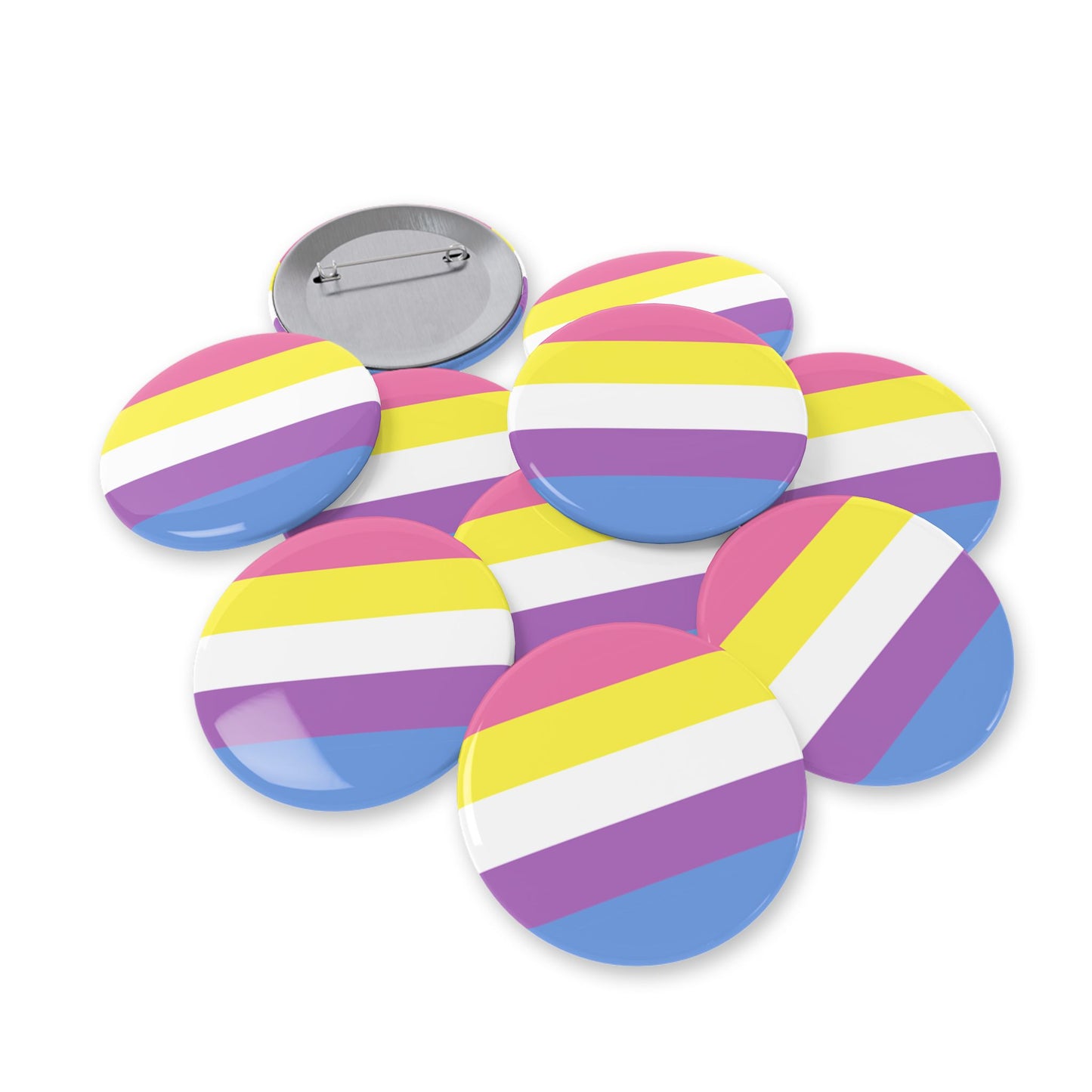 Bigender Pride Flag Round Pins - Multiple Sizes
