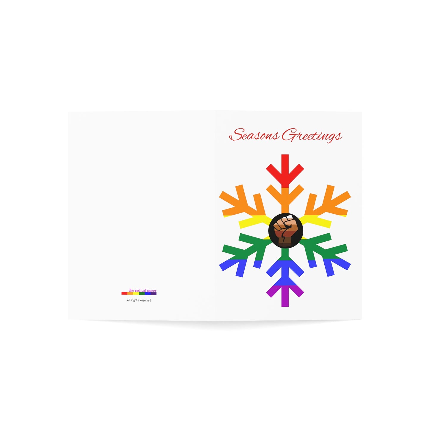 QPOC Pride Flag Snowflake Greeting Cards