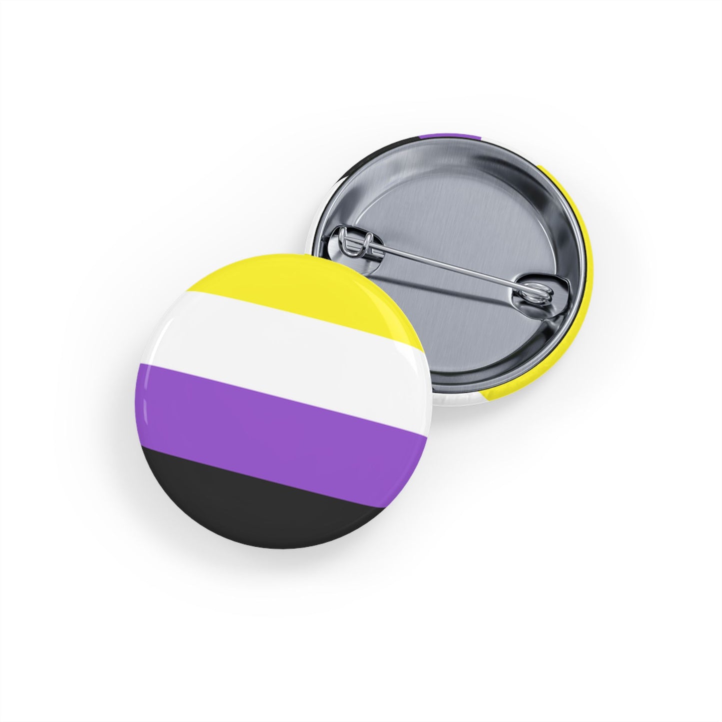 Non-Binary Pride Flag Round Pins - Multiple Sizes