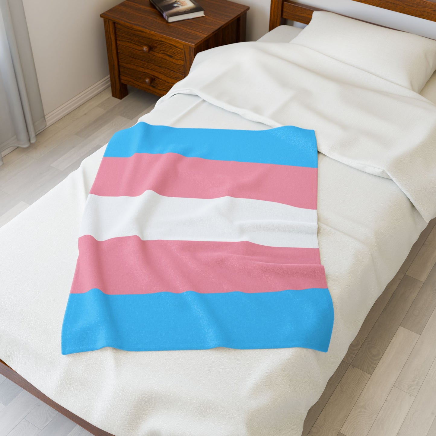 Transgender Pride Flag Velveteen Plush Blanket
