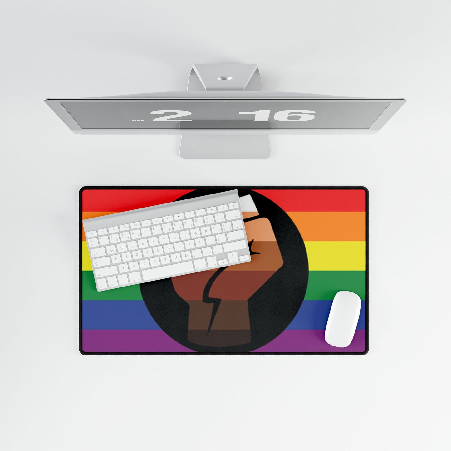 QPOC Pride Flag Desk Mat