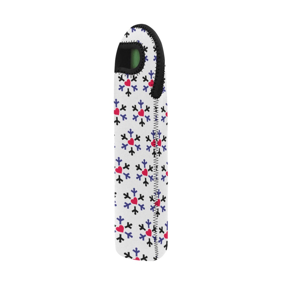 Leather Pride Flag Snowflake Neoprene Wine Bag