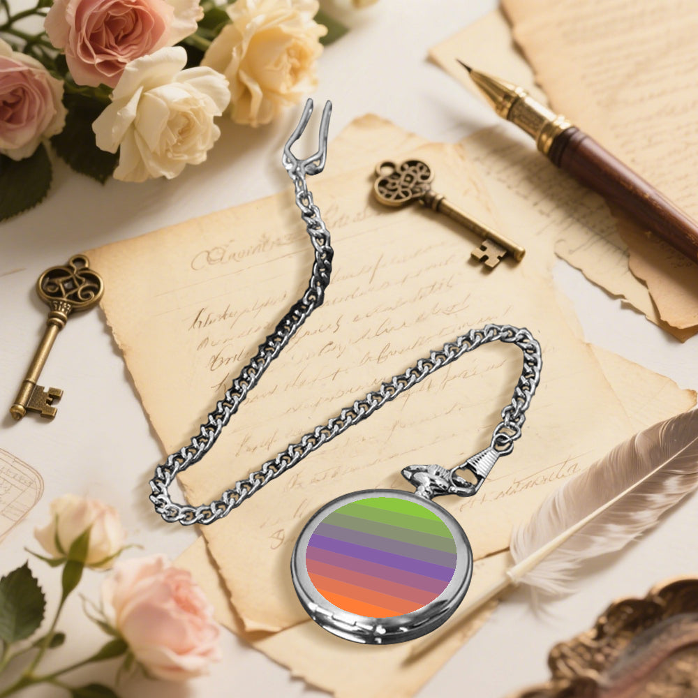 Aliagender Pride Flag Round Pocket Watch