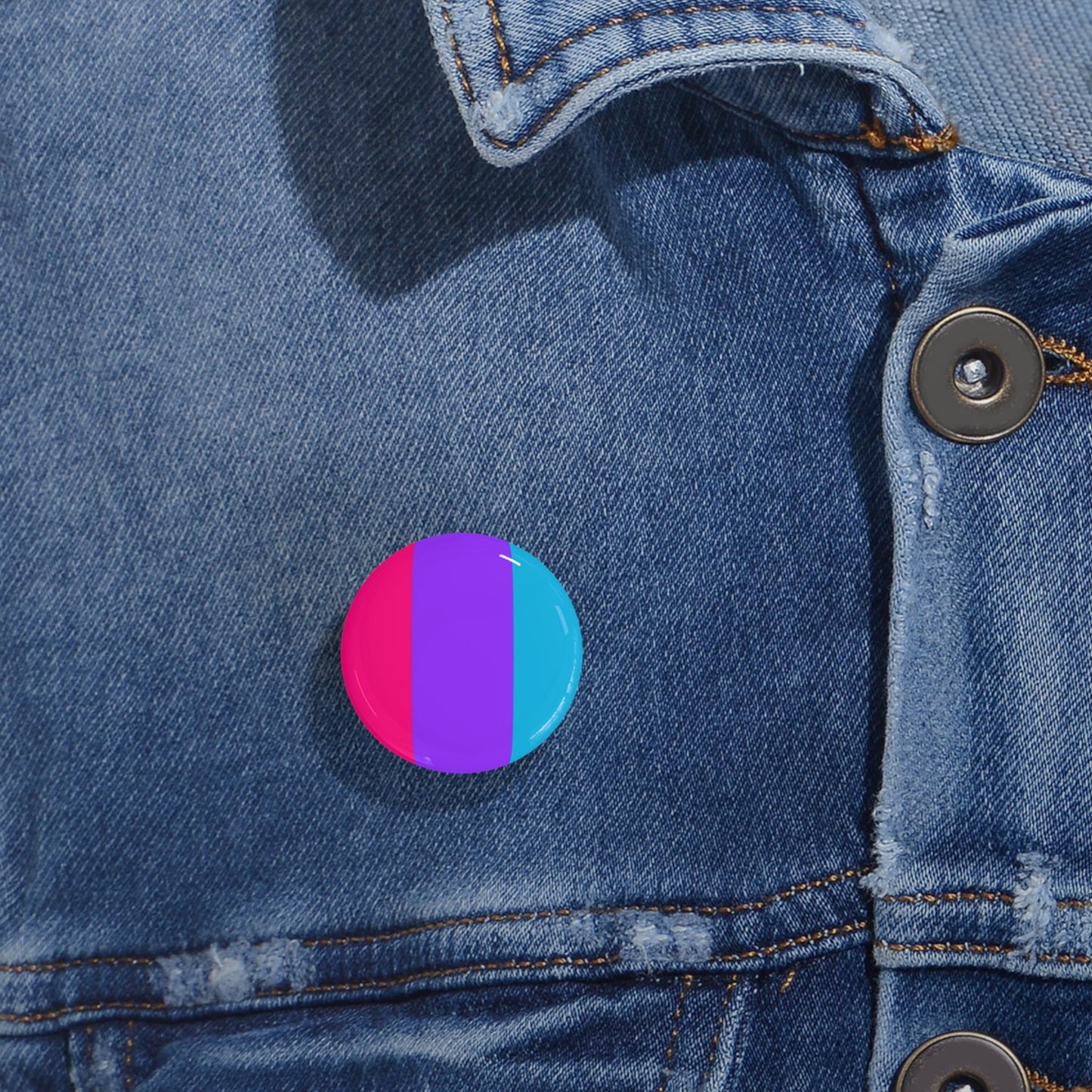 Androgyne Pride Flag Round Pins - Multiple Sizes