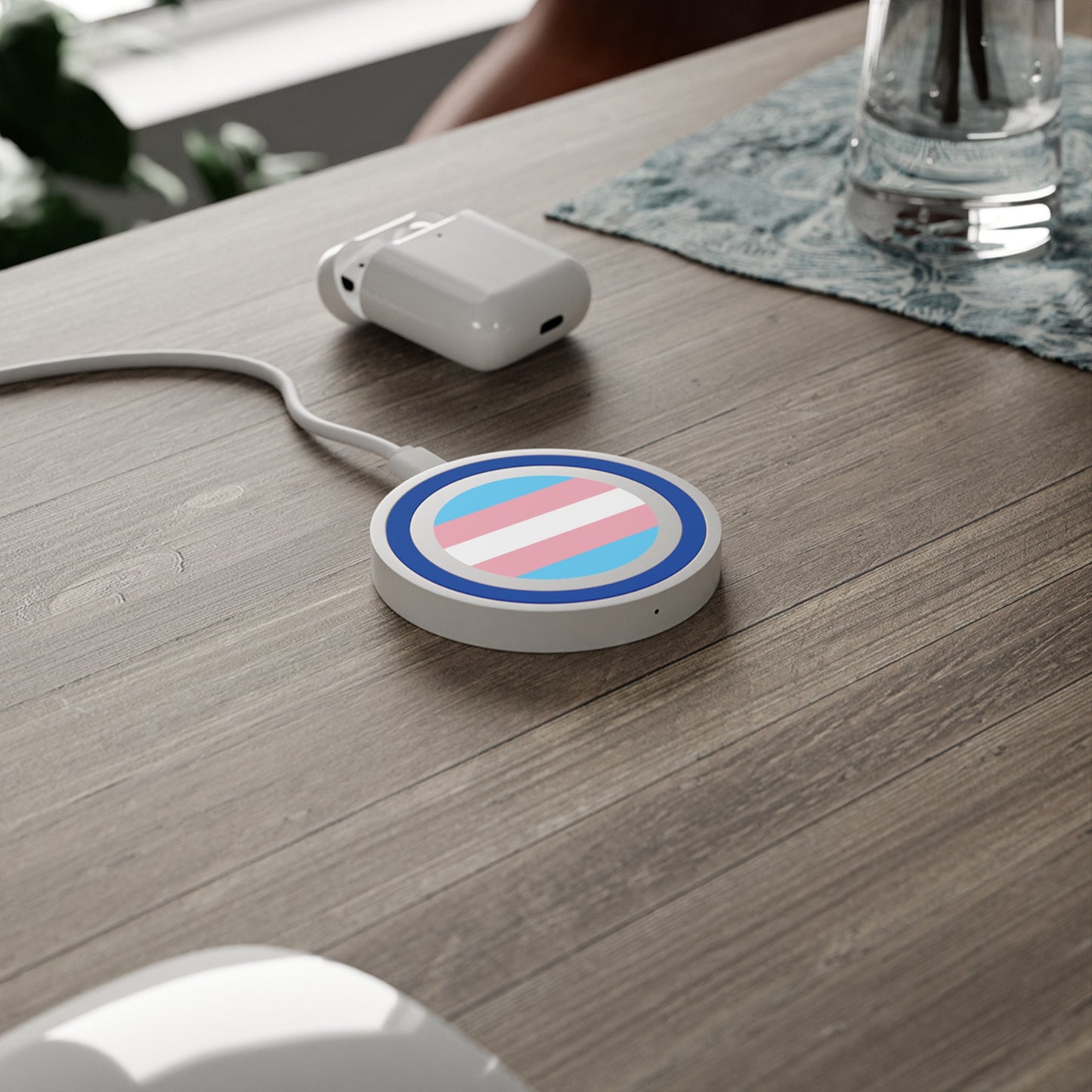 Transgender Pride Flag Wireless Charger