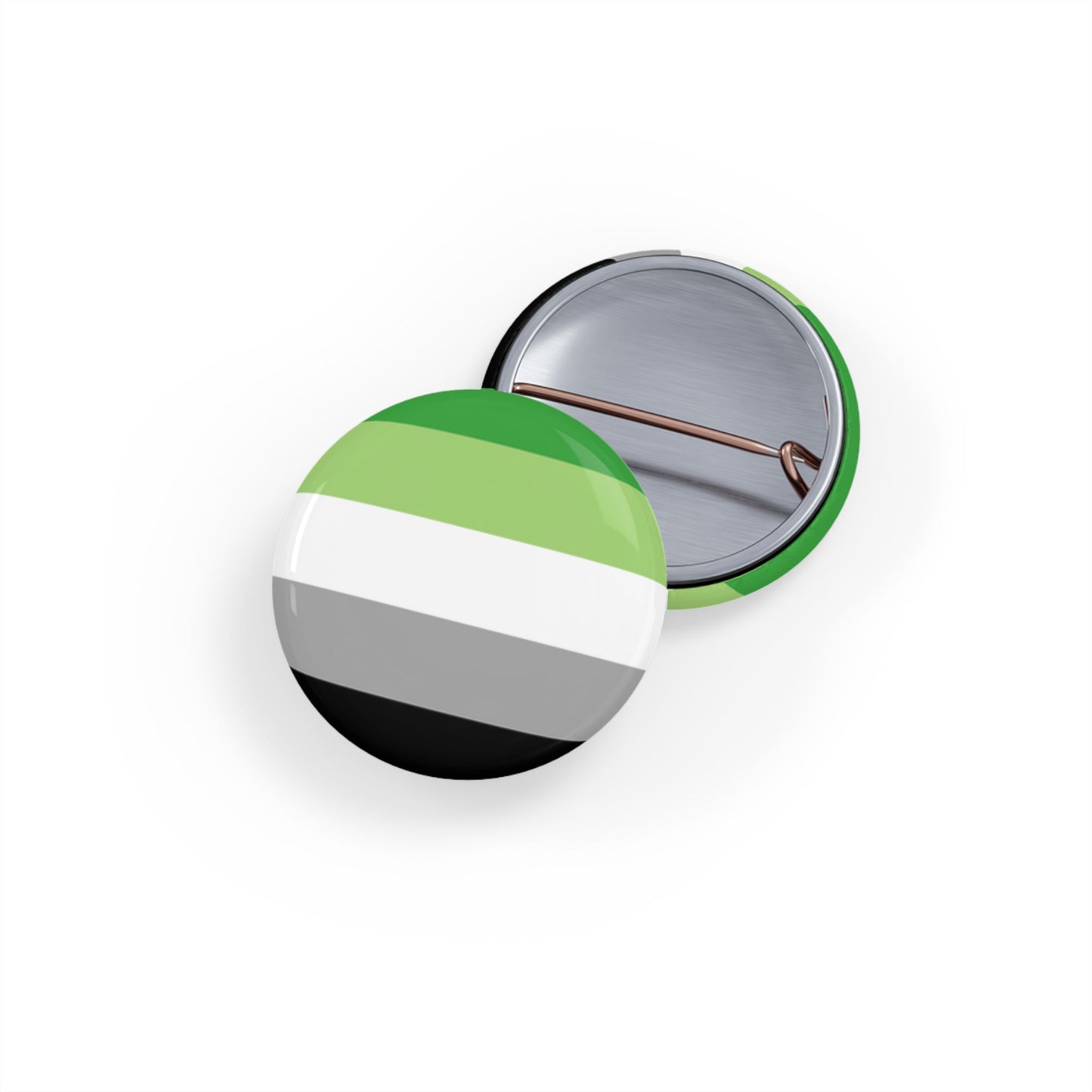 Aromantic Pride Flag Round Pins - Multiple Sizes