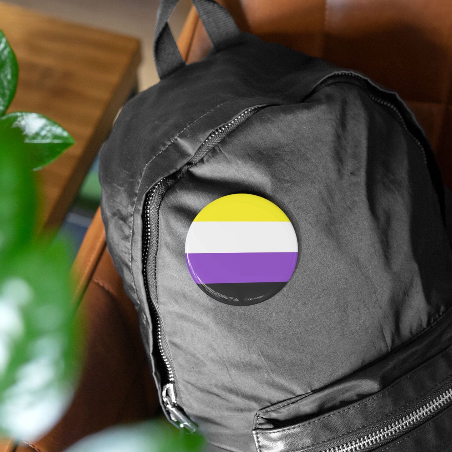 Non-Binary Pride Flag Round Pins - Multiple Sizes