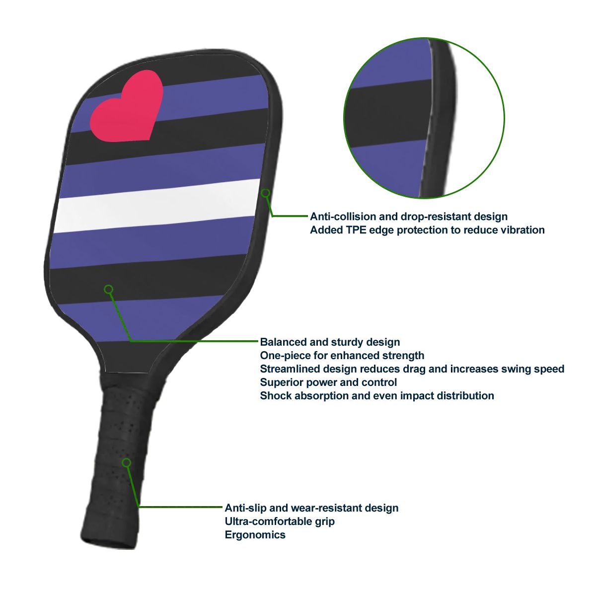 Leather Pride Flag Pickleball Paddle