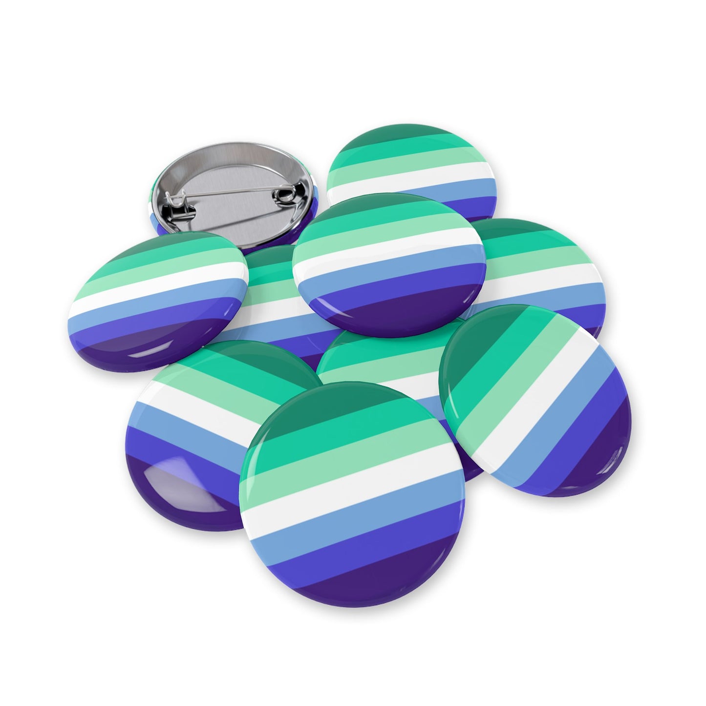 MLM Pride Flag Round Pins - Multiple Sizes