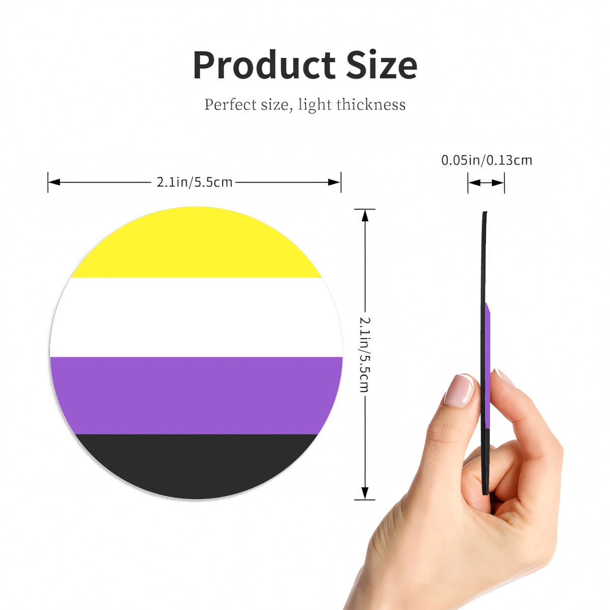 Non-Binary Pride Flag Round Magnet