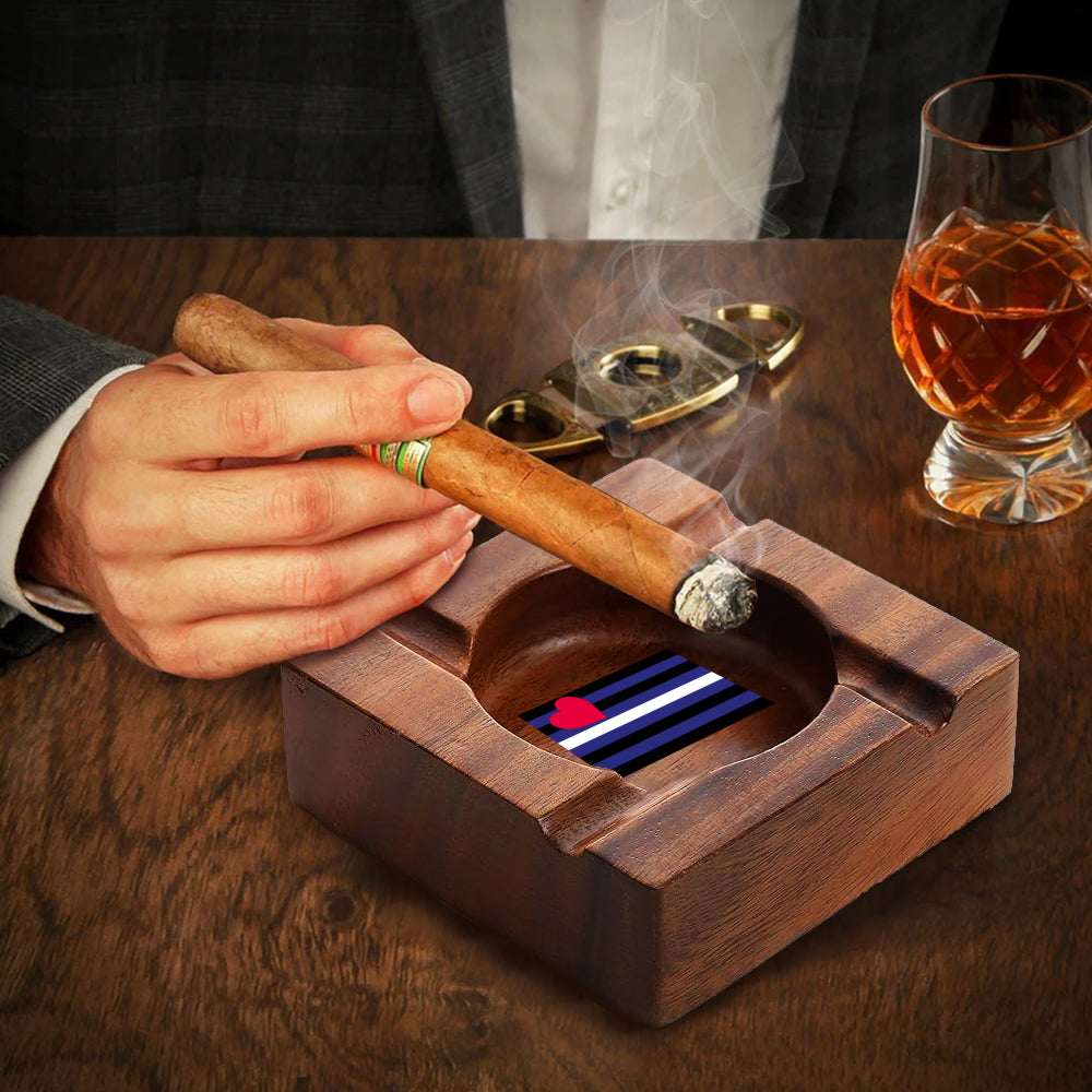 Wooden Cigar Ashtray - 1 Side Engrave