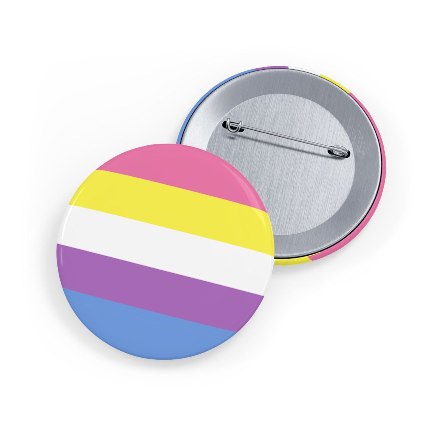 Bigender Pride Flag Round Pins - Multiple Sizes