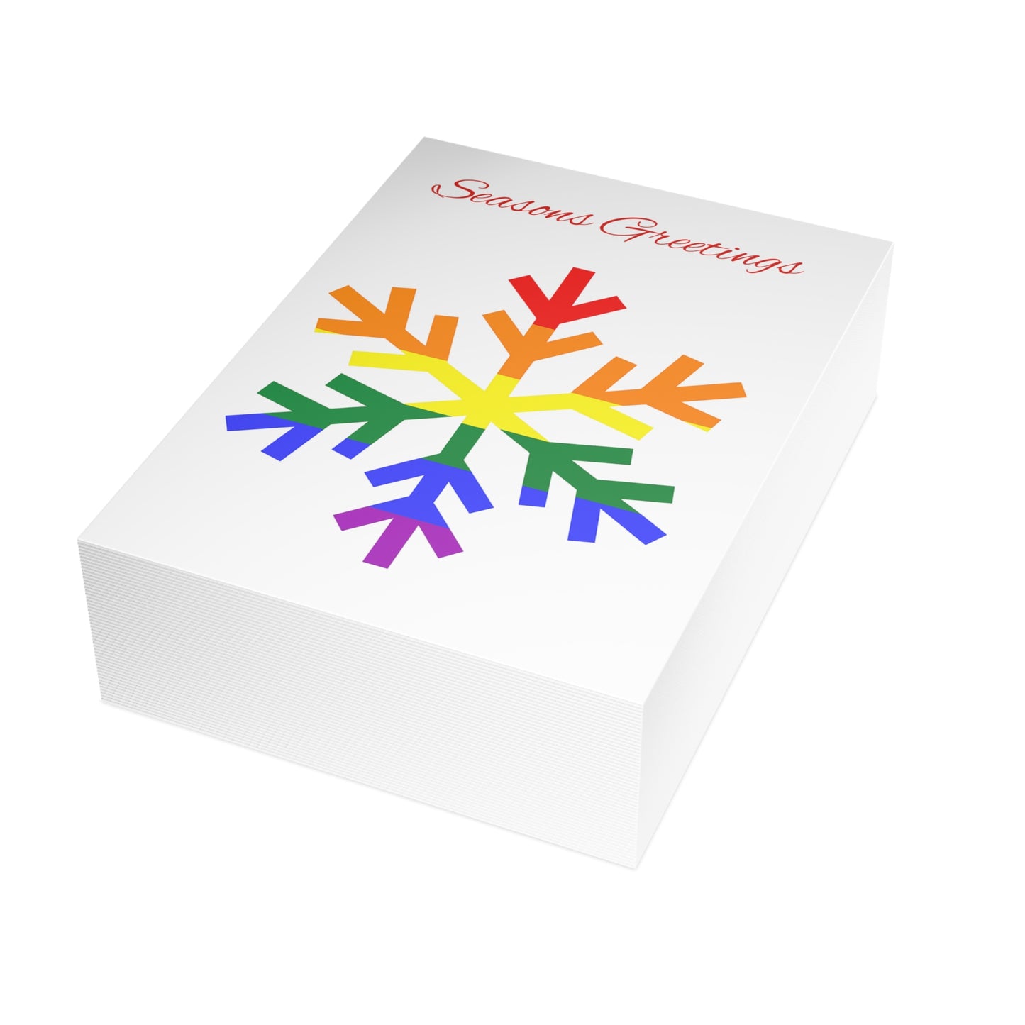 Rainbow Pride Flag Snowflake Greeting Cards
