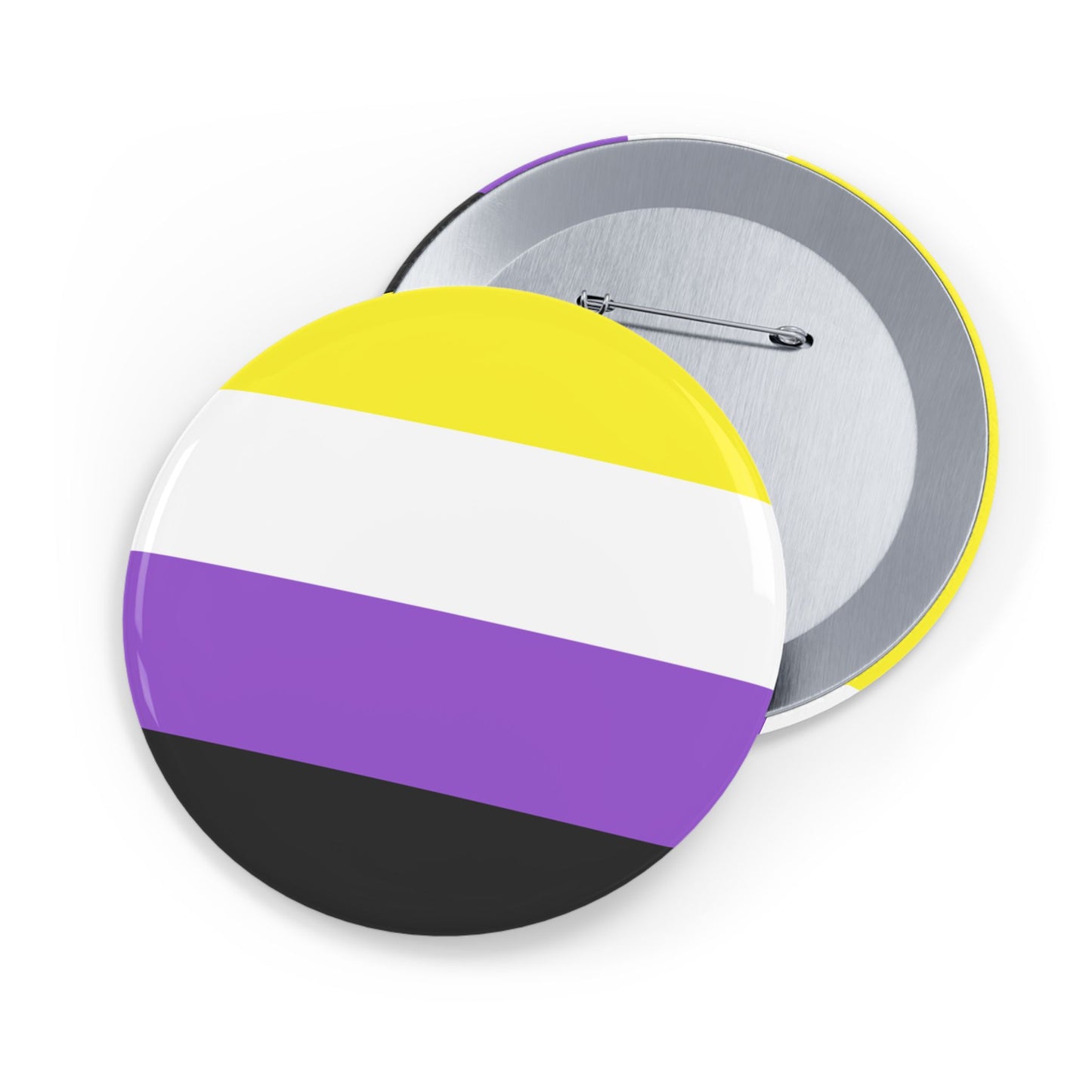 Non-Binary Pride Flag Round Pins - Multiple Sizes