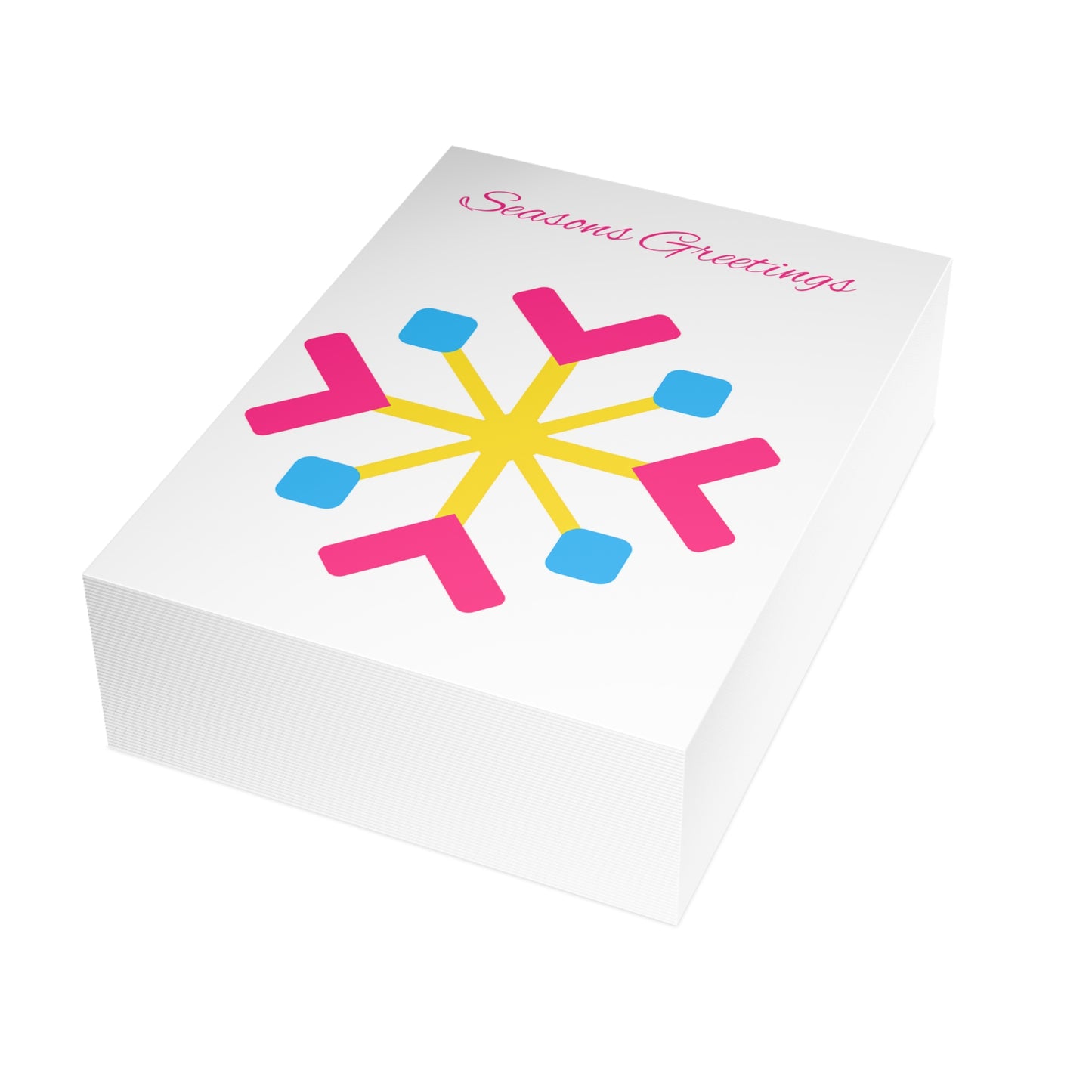 Pansexual Pride Flag Snowflake Greeting Cards