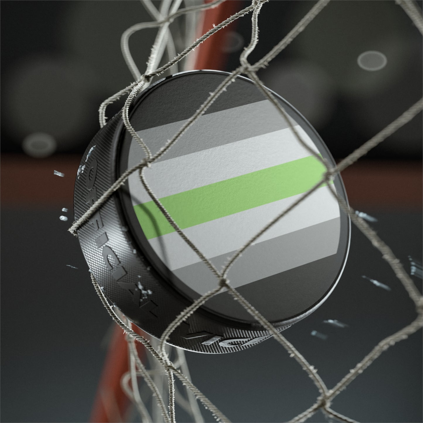 Agender Pride Flag Hockey Puck