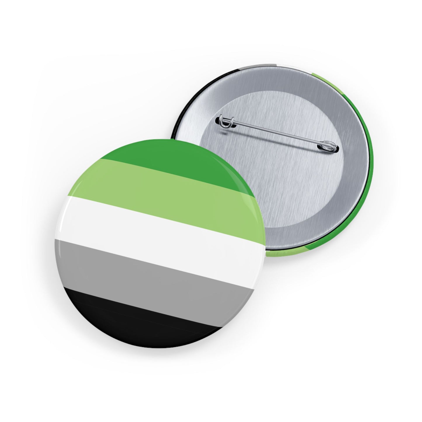 Aromantic Pride Flag Round Pins - Multiple Sizes