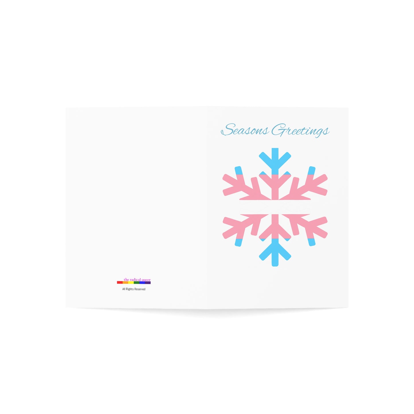 Transgender Pride Flag Snowflake Seasonal Greeting Cards