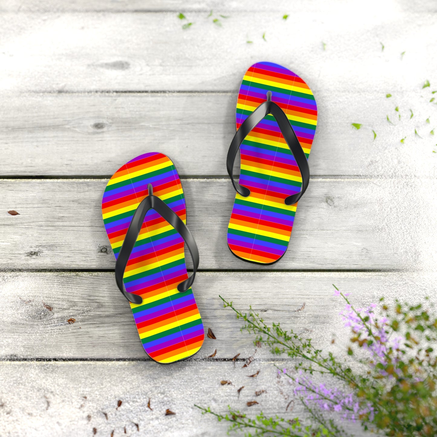 Pride Rainbow Flag Flip Flops for Summer Fun