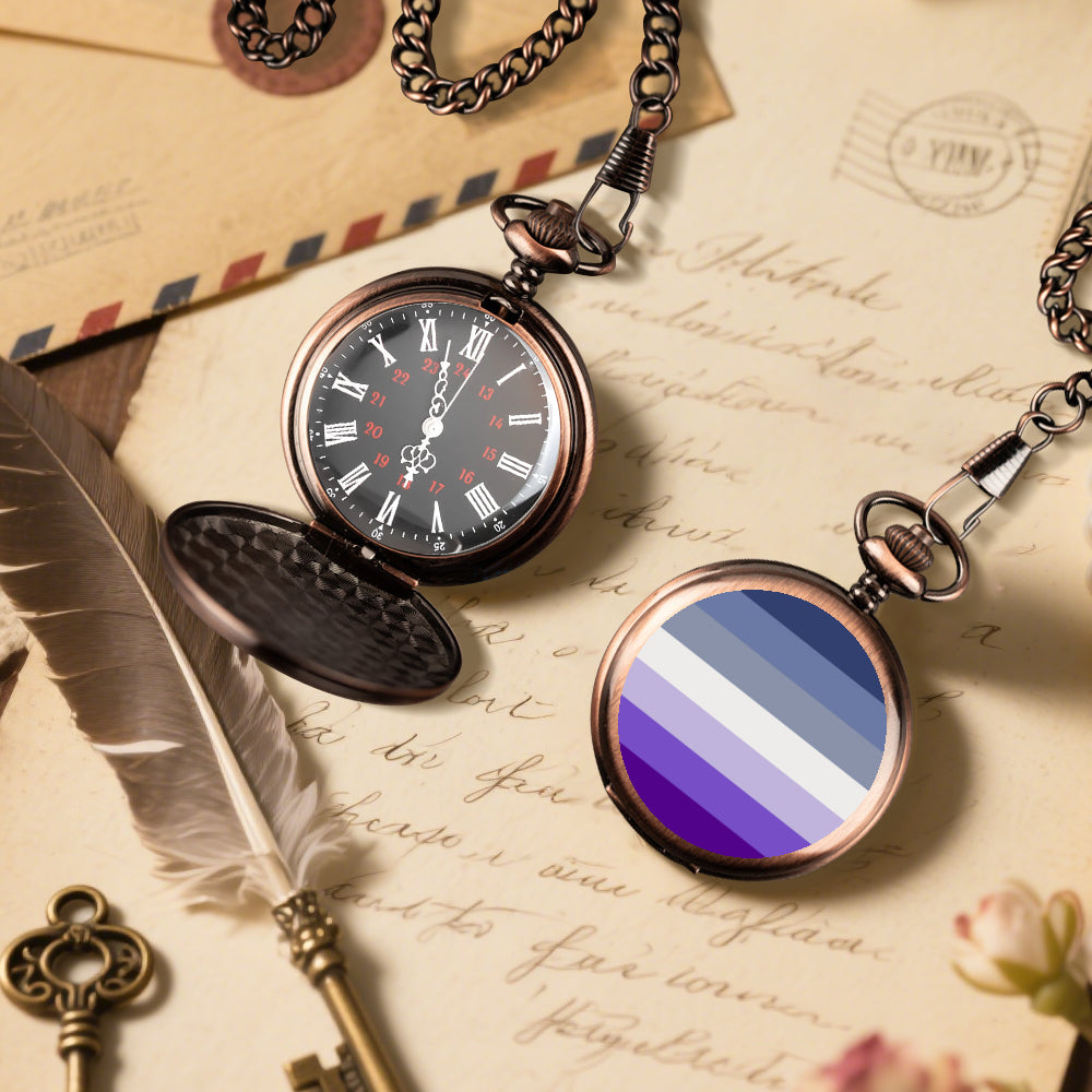 Butch Pride Flag (dorian-rutherford) Round Pocket Watch