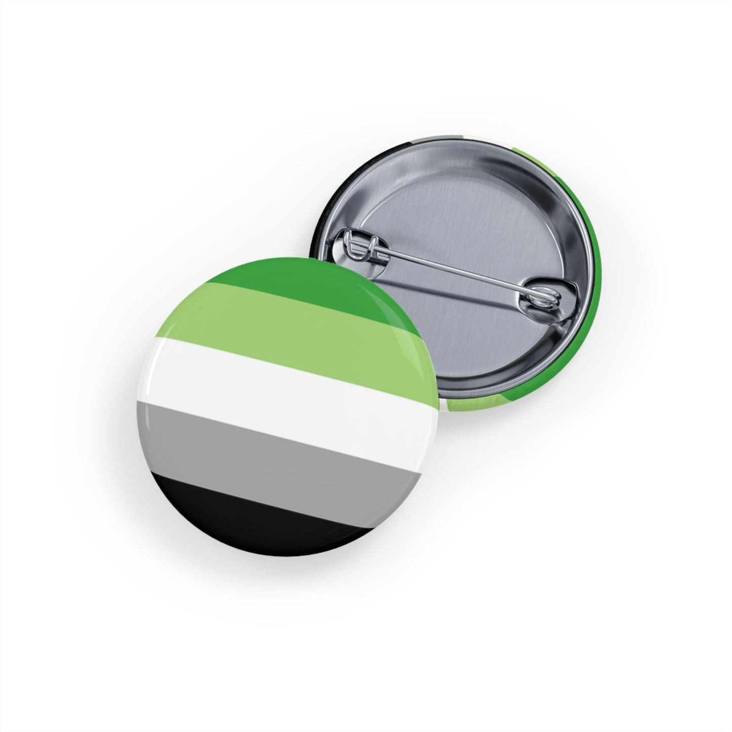 Aromantic Pride Flag Round Pins - Multiple Sizes