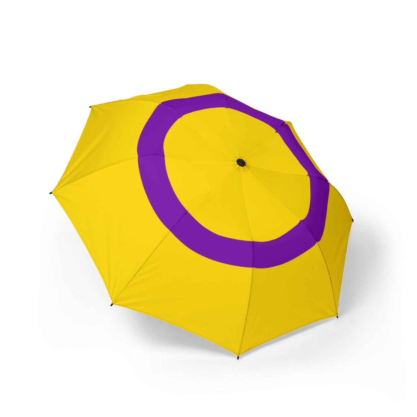 Intersex Pride Flag Semi-Automatic Foldable Umbrella