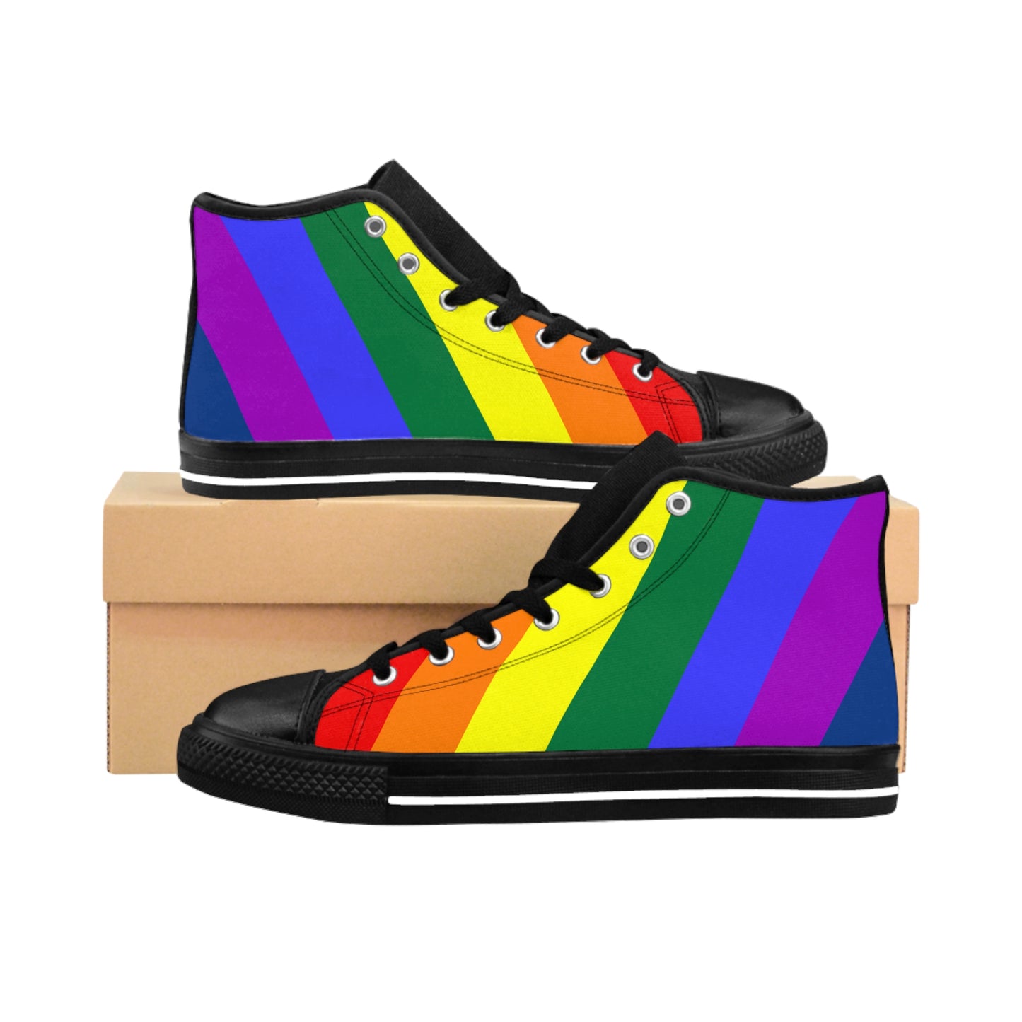 Rainbow Pride High-Top Sneakers for Women