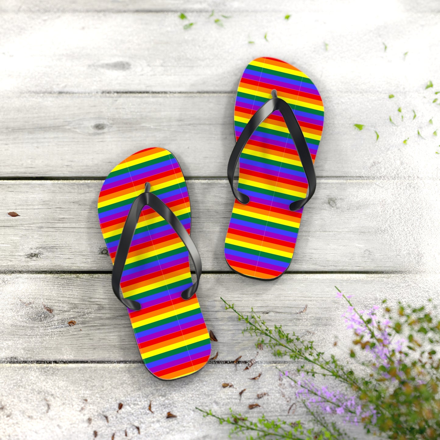 Pride Rainbow Flag Flip Flops for Summer Fun
