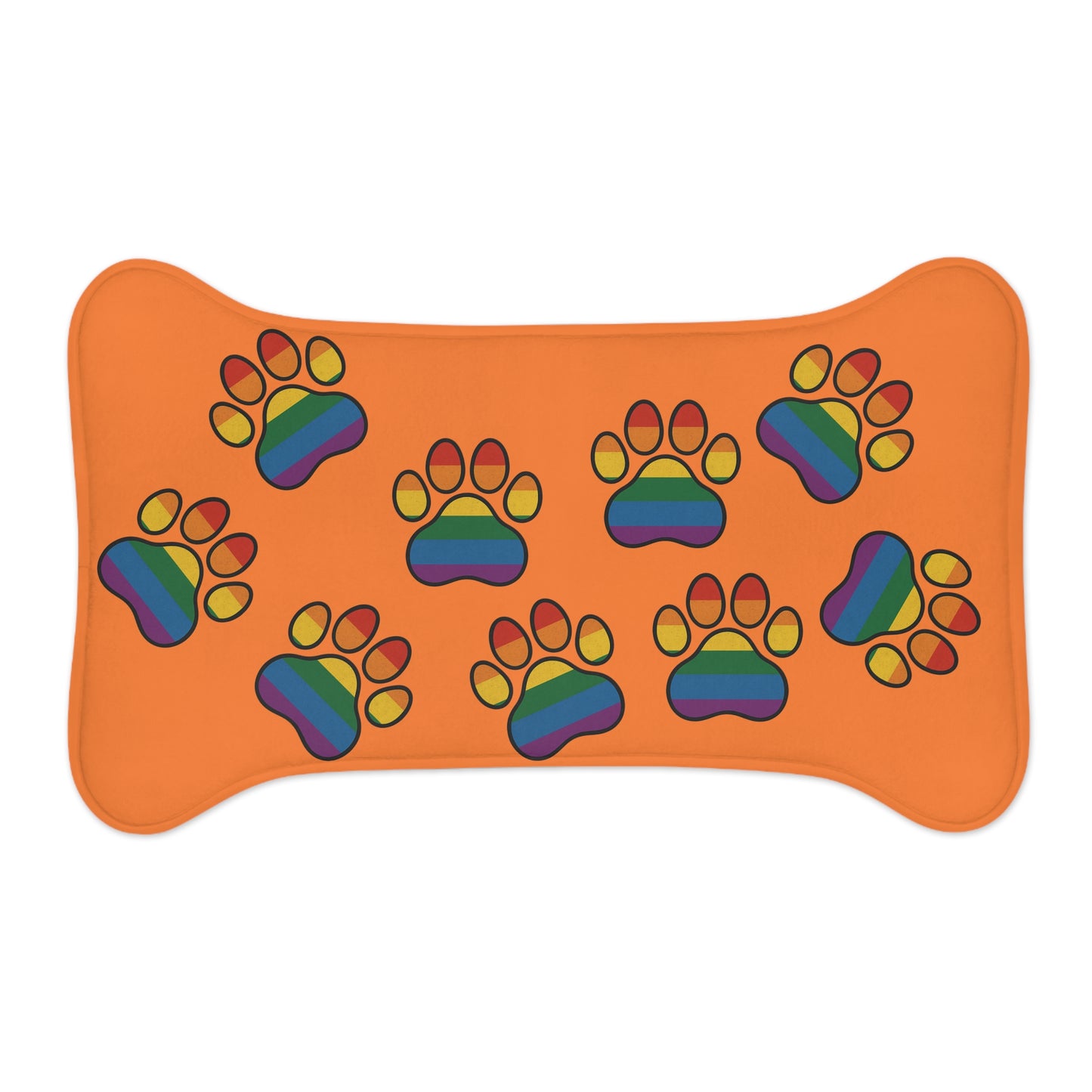 Rainbow Paw Print Pet Feeding Mats, Non-Slip